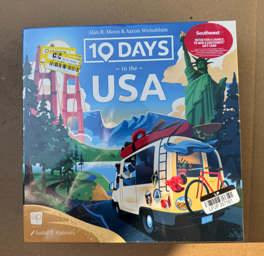 Usaopoly 10 Days in The USA, Family Road Trip Board Game for All Ages